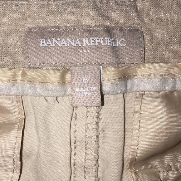 Banana Republic size 6 tan linen chino shorts - Picture 6 of 8